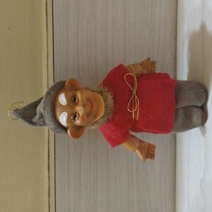 Vintage 1960s Pixie Gnome Elf Christmas Ornament Made In Japan